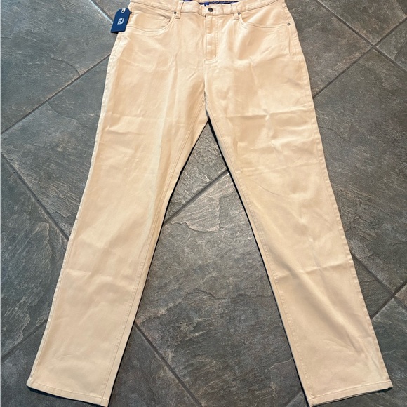 FootJoy 1857 Men's Sueded Twill 5 Pocket Golf Pants Tan 38x34 NWT